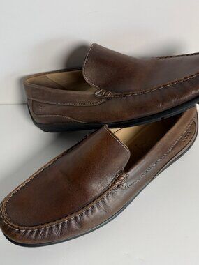 ECCO Men's Dallas Brown Slip-On Leather Loafers Driving Moccasin Size 14/EU 48
